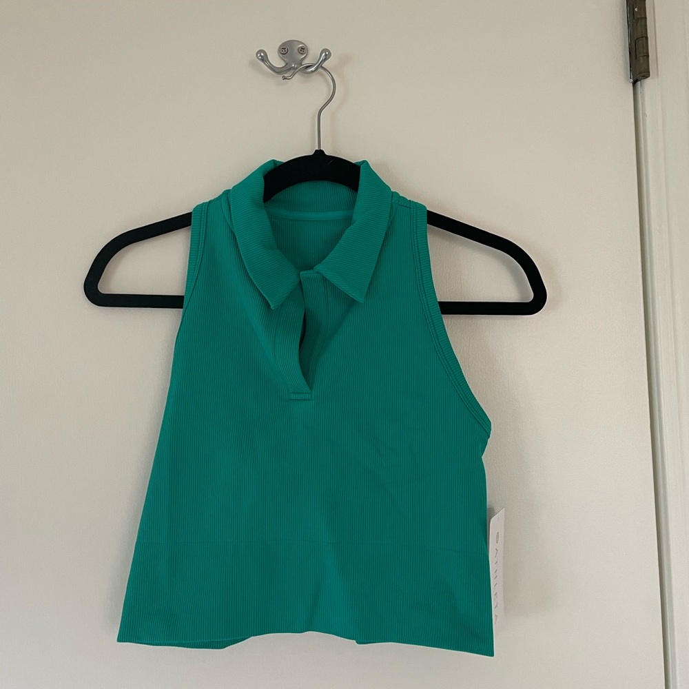 NWT Athleta Aurora Seamless Crop Polo Tank